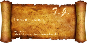 Thomae János névjegykártya